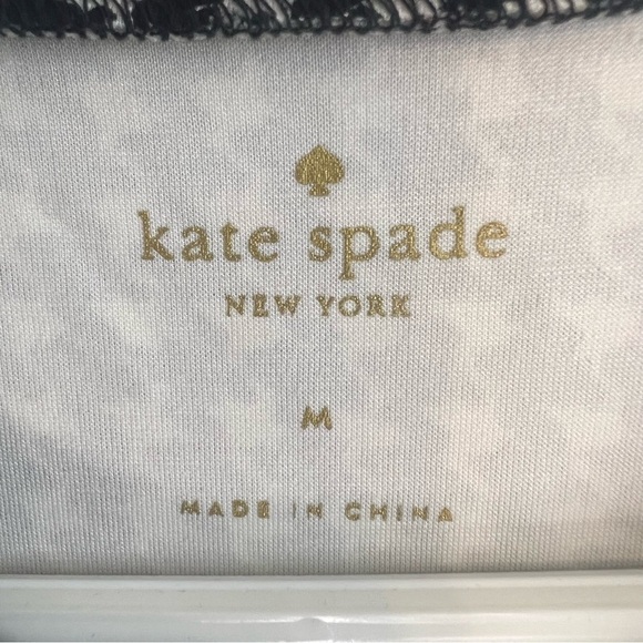 Kate Spade Houndstooth Ponte Midi Dress Bell Sleeve Black White Sz M Elegant - Picture 7 of 12